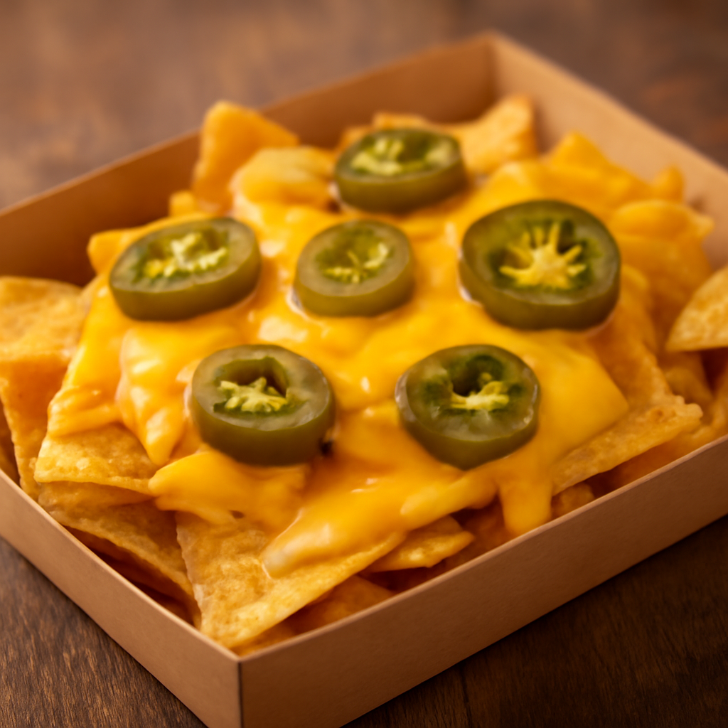Cheesy Nachos with Jalapenos