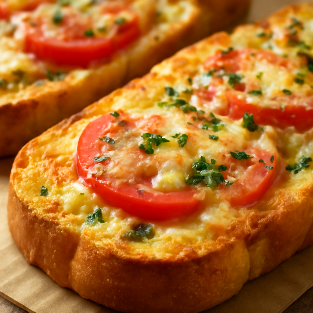 Garlic Bread with Cheese & Tomato