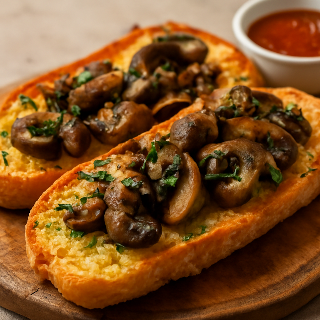 Garlic Bread with Mushrooms