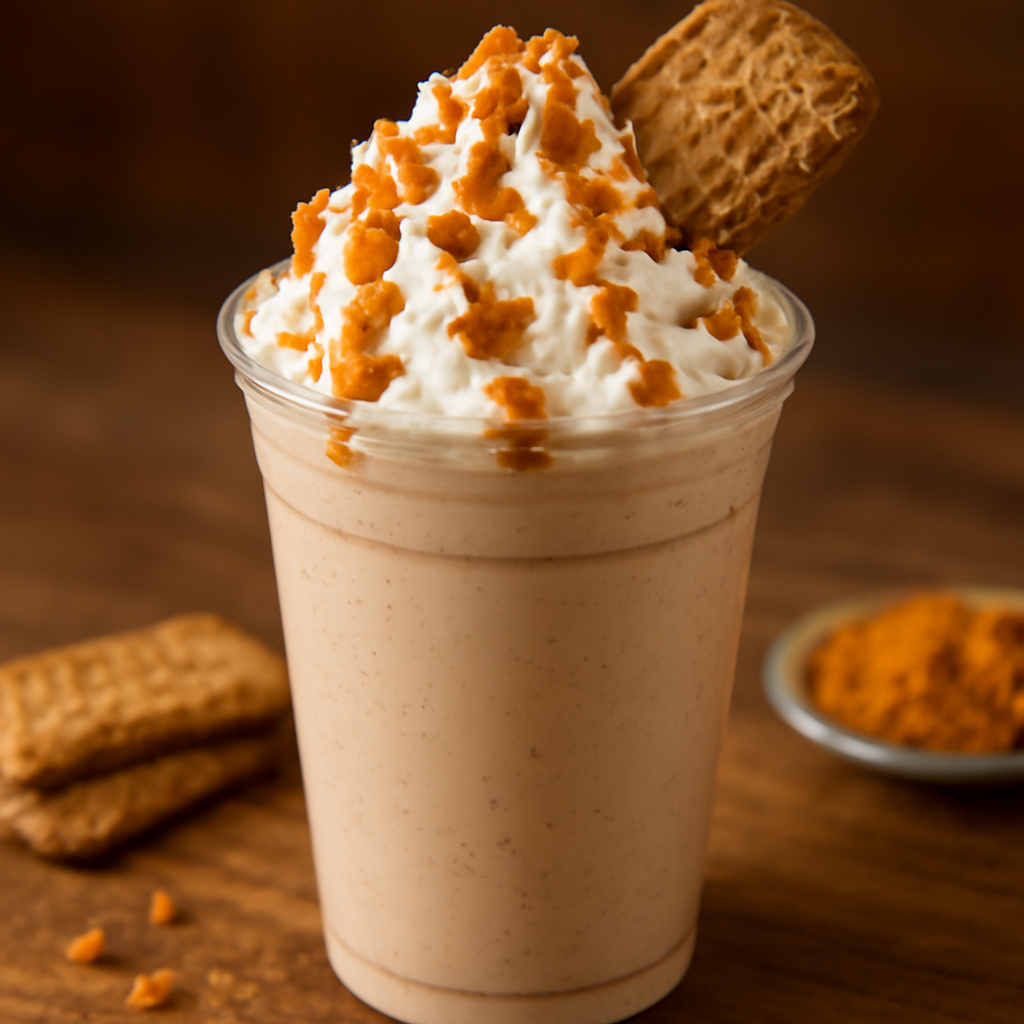 Biscoff milkshake 3× Biscoff biscuits with milk and lce- cream